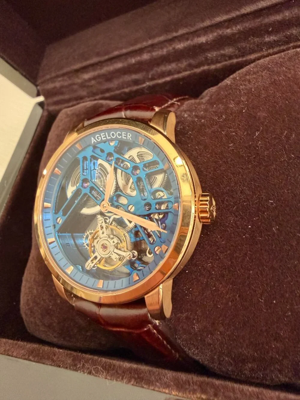 AGELOCER Men's Automatic Skeletonized Tourbillon Watch, Sapphire Crystal, 50M WR - Picture 2 of 4
